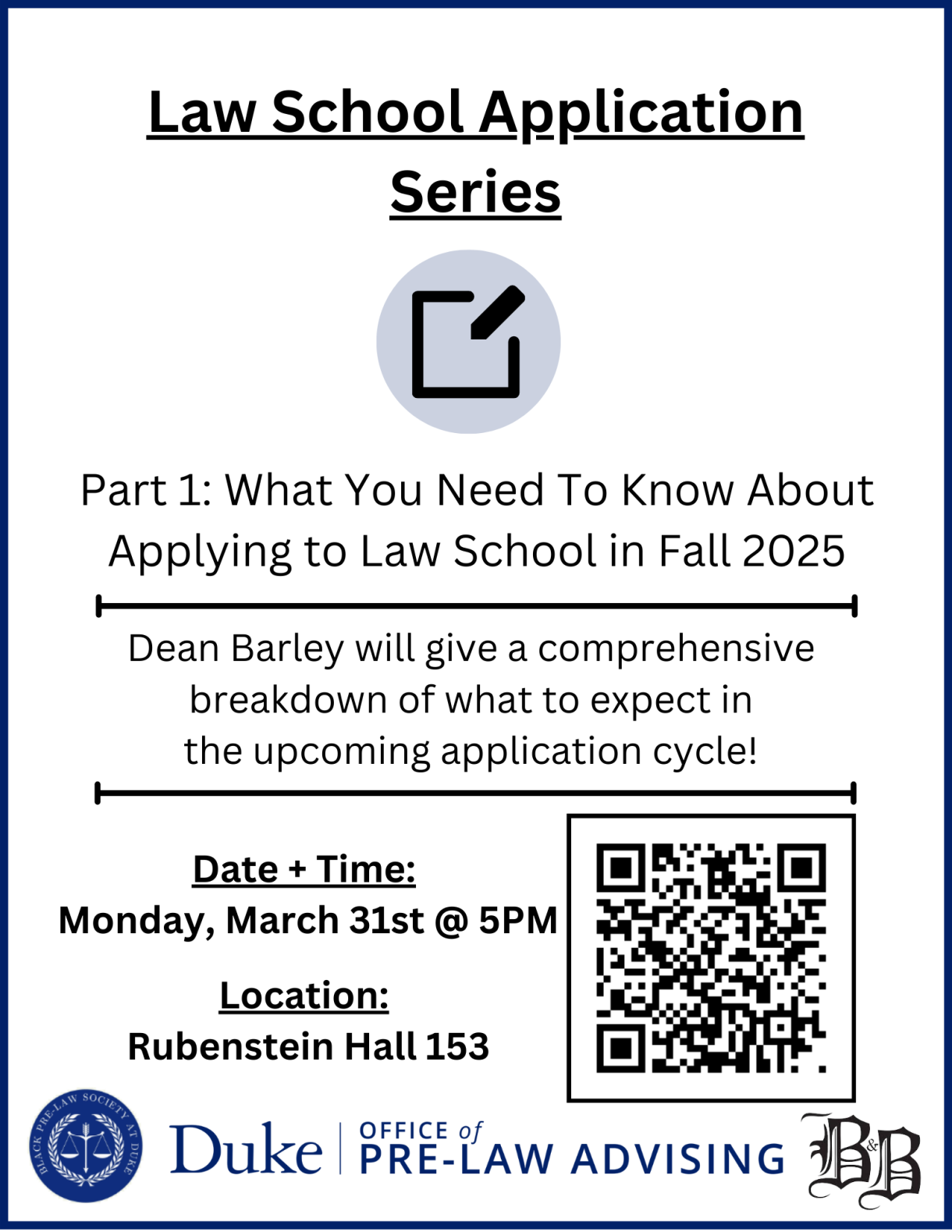flyer for pre-law advising event